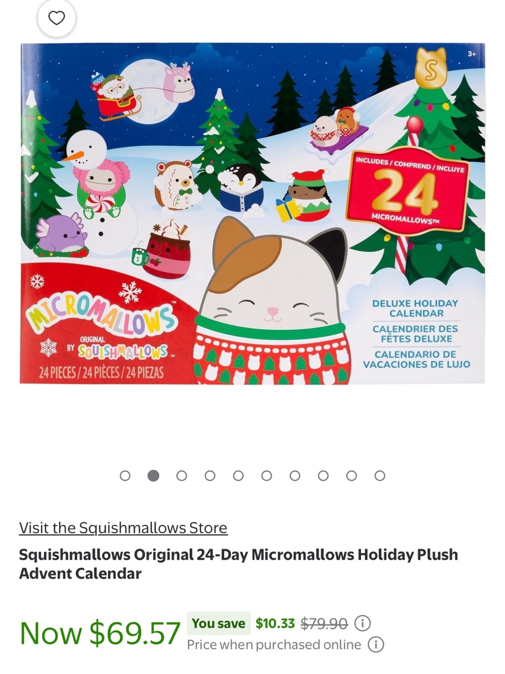 Squishmallows Micromallows Holiday Advent Calendar - Blue/Red/Green/White
